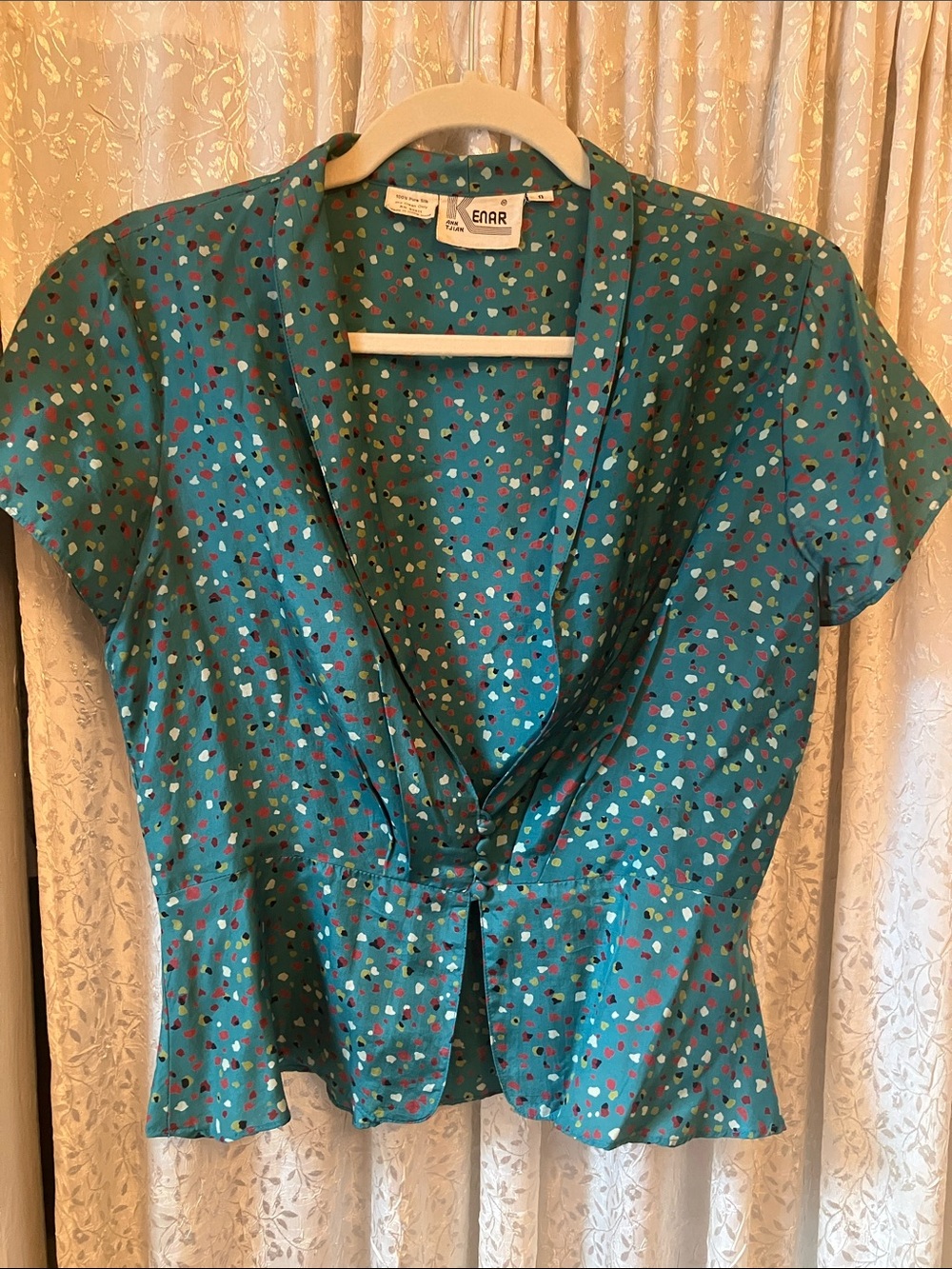 Vintage kenar by Ann Tjian silk blouse size 2/4